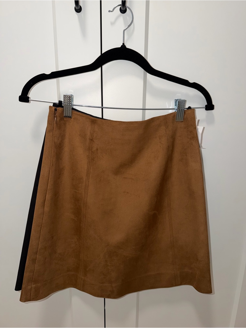 Aritzia Suede-Look Camel Brown A-Line Skirt